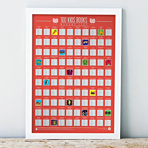 100 Kids Books Scratch Off Bucket List Poster