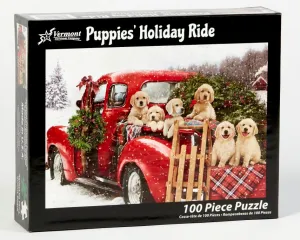 100 PC Puppies' Holiday Ride Puzzle