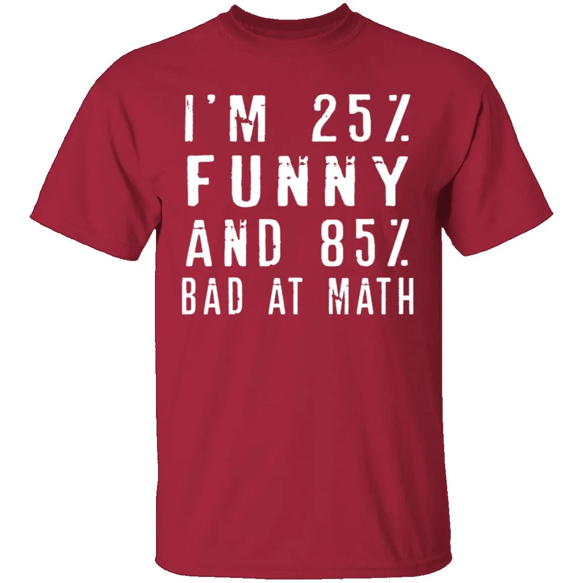 25% Funny 85% Bad At Math T-Shirt