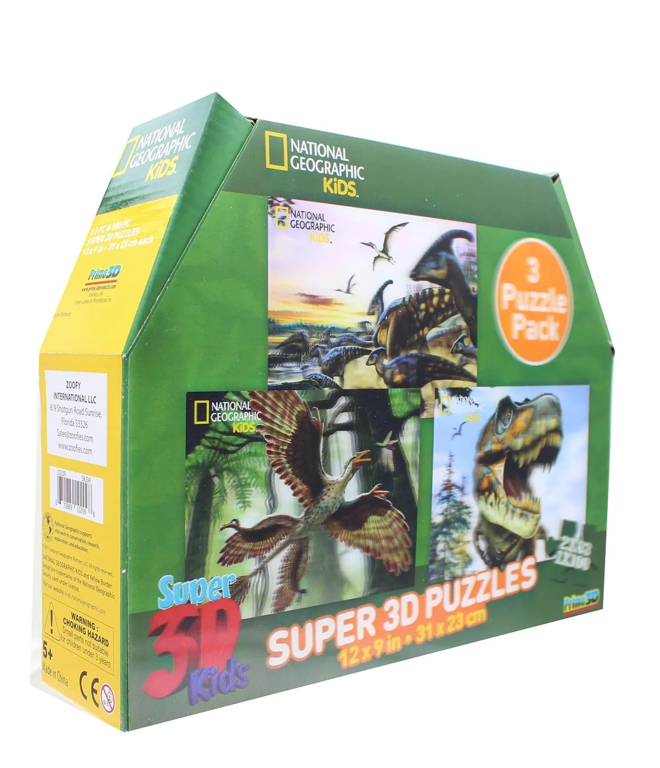 3 Puzzle Pack National Geographic Super 3D Puzzles: Dinosaurs, Solar System (1Pcs)