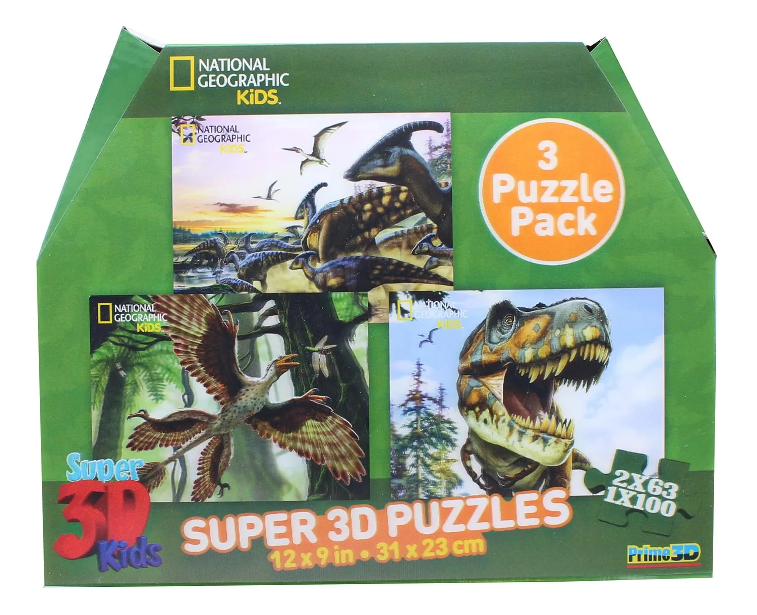 3 Puzzle Pack National Geographic Super 3D Puzzles: Dinosaurs, Solar System (1Pcs)