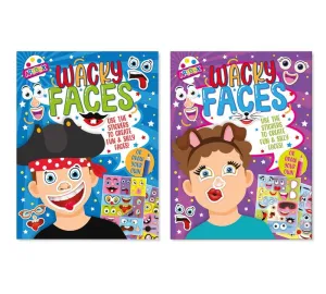 A4 Funny Faces Sticker Book - Assorted Boys Girls Kids Activity Fun