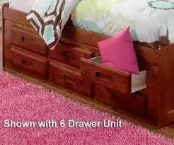 Addison Captains Bed with Bookcase Headboard and Six Drawers