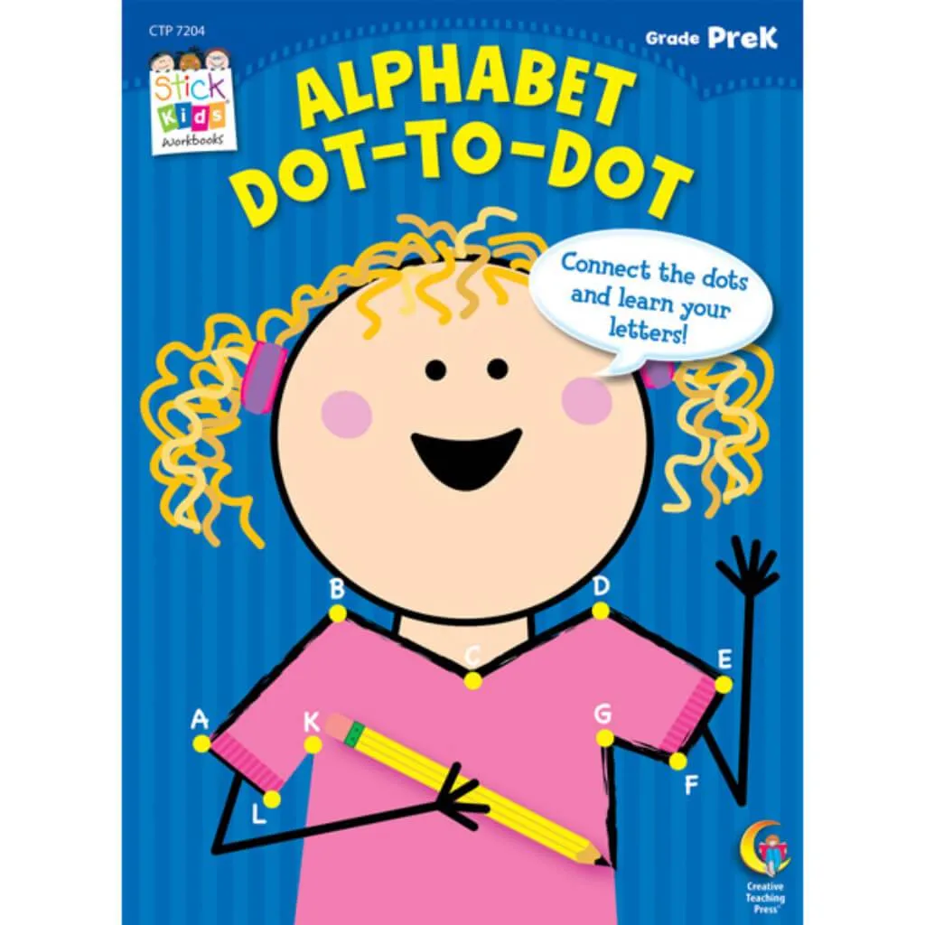 Alphabet: Dot-To-Dot Stick Kids Workbook Grade Prek