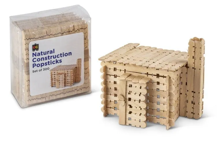 Construction Popsticks Natural Packet - 300 pieces