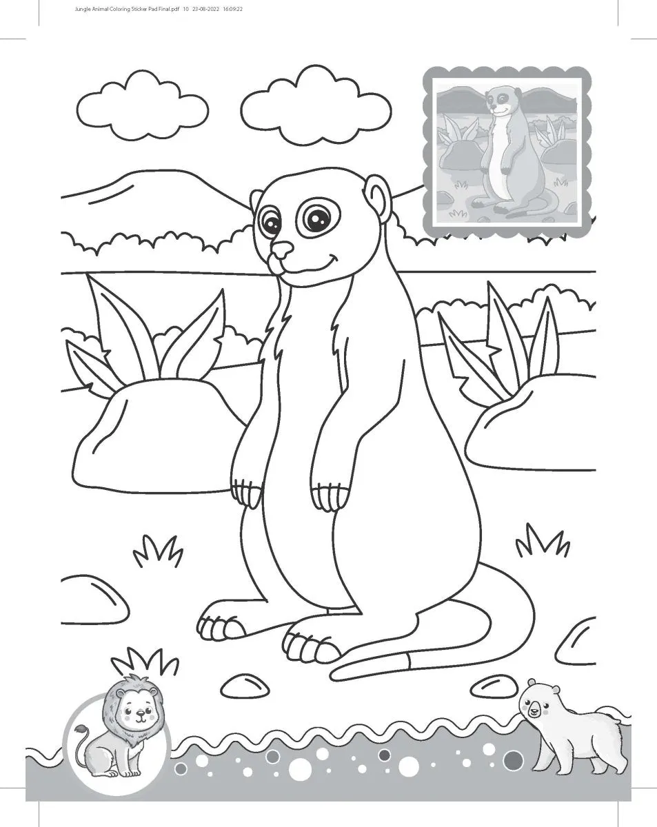 Dreamland Publications Jungle- It's Colour Time With Stickers