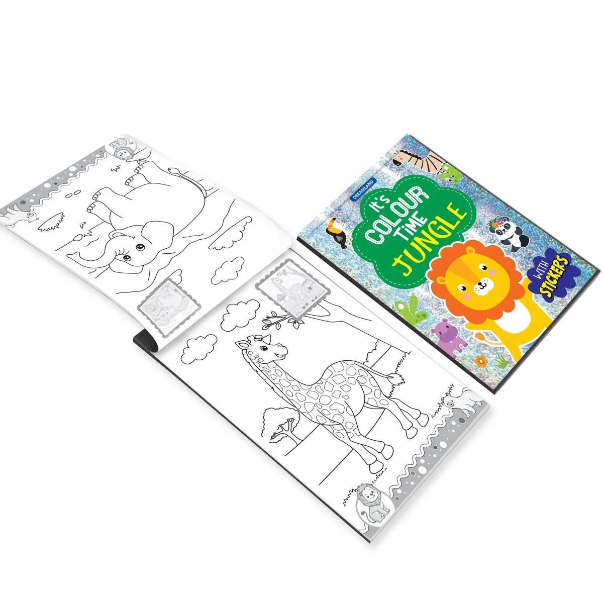 Dreamland Publications Jungle- It's Colour Time With Stickers