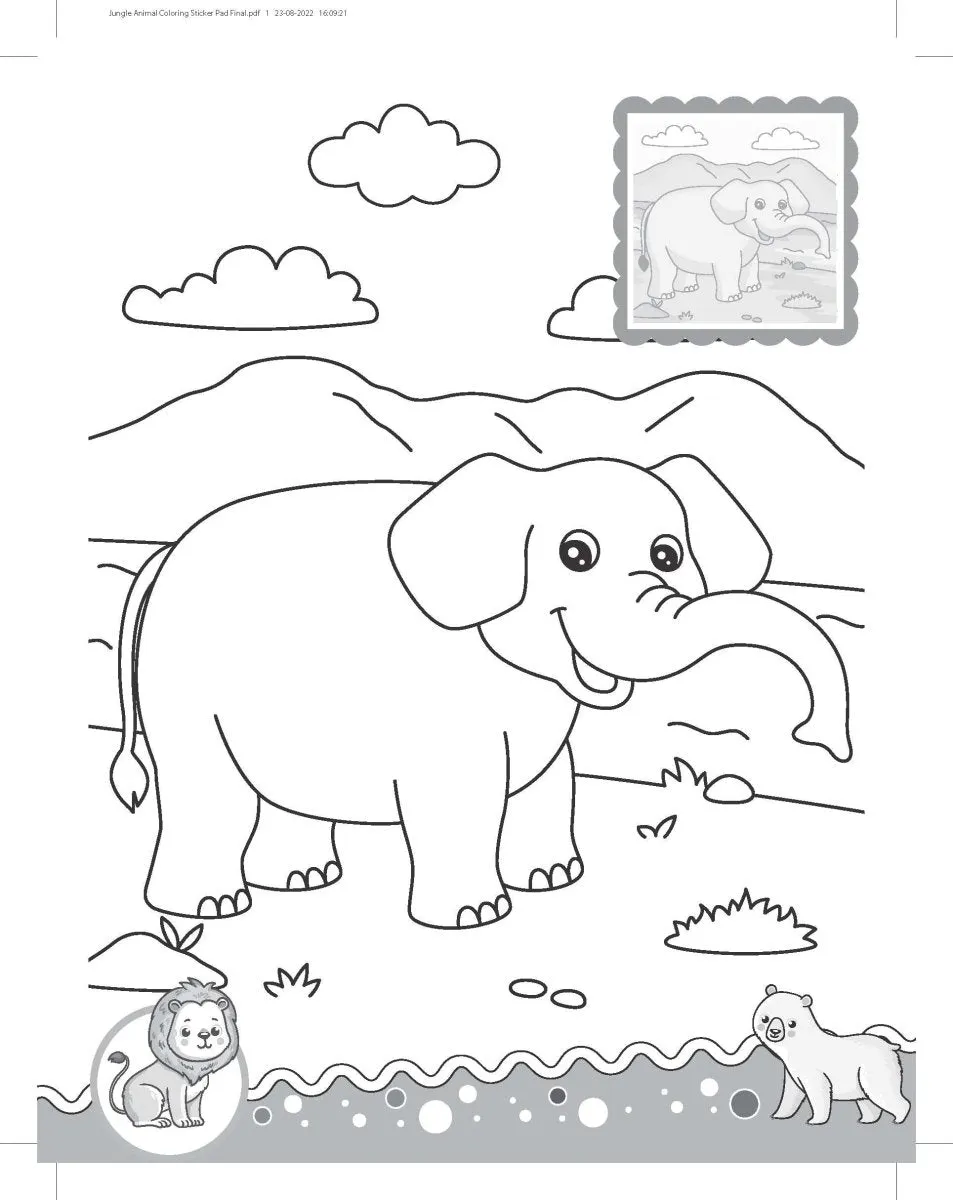 Dreamland Publications Jungle- It's Colour Time With Stickers