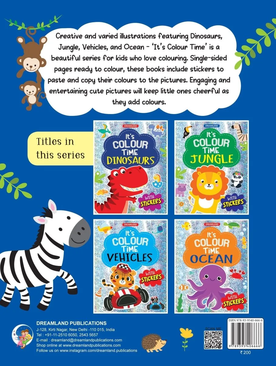 Dreamland Publications Jungle- It's Colour Time With Stickers