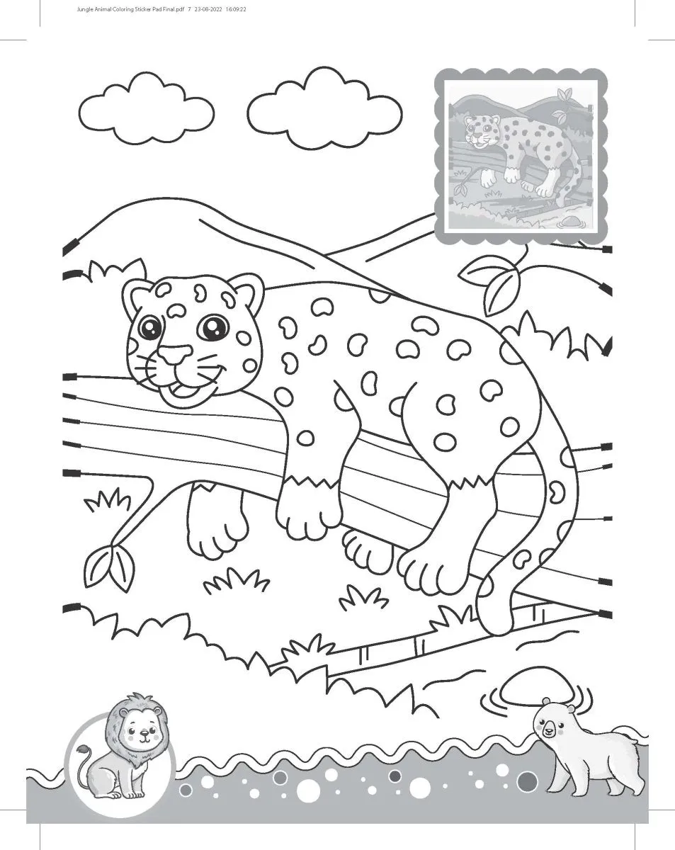 Dreamland Publications Jungle- It's Colour Time With Stickers