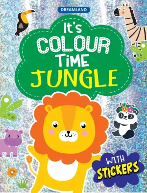 Dreamland Publications Jungle- It's Colour Time With Stickers