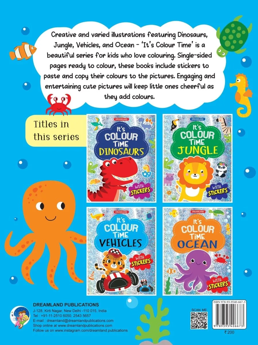 Dreamland Publications Ocean- It's Colour Time With Stickers