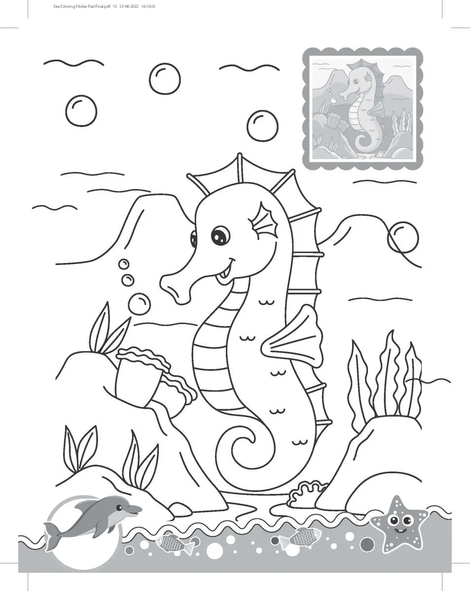 Dreamland Publications Ocean- It's Colour Time With Stickers