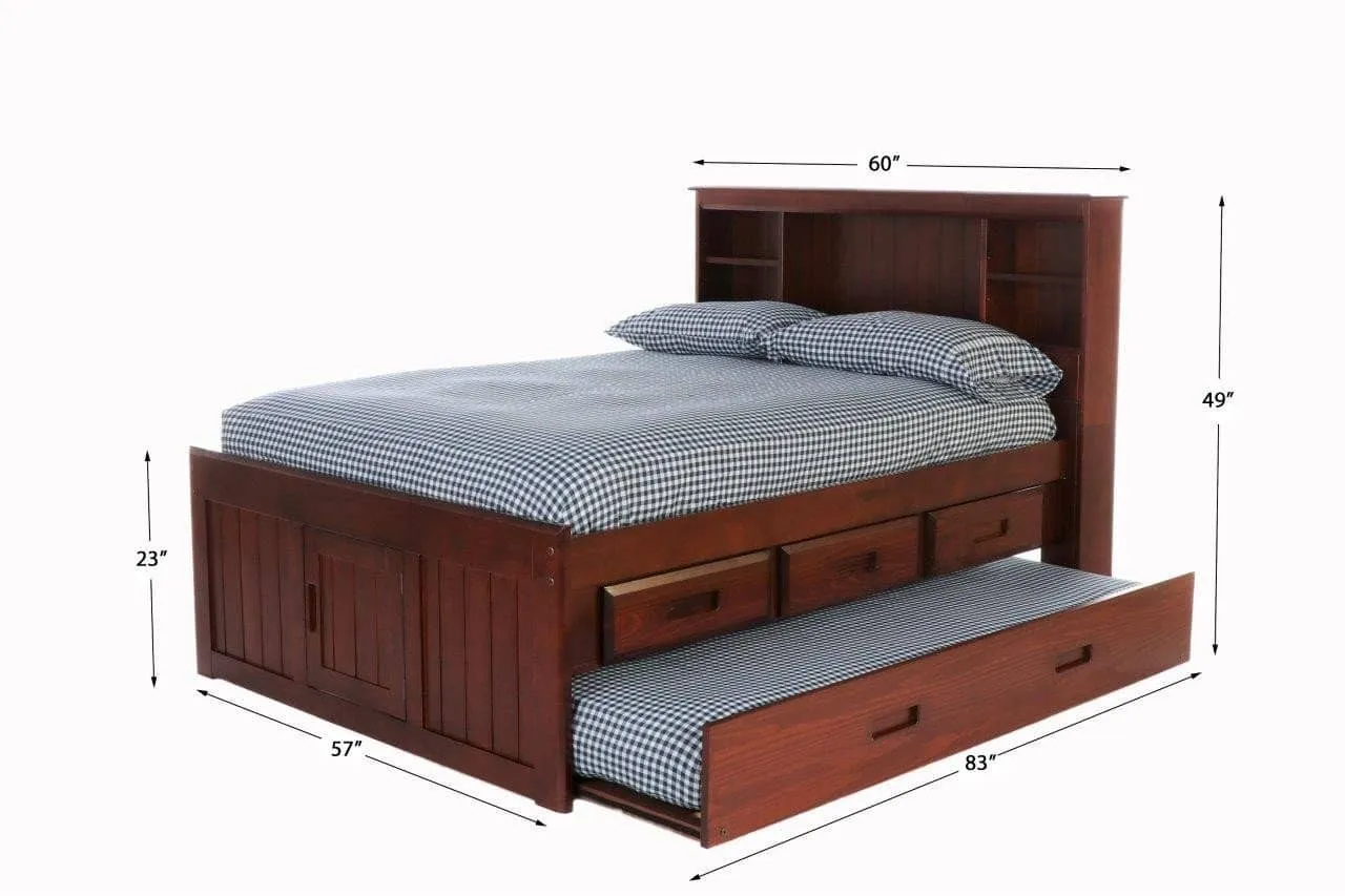 Elizabeth Full Size Captains Bed with Six Storage Drawers