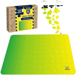 Gradient green yellow Puzzle Wooden Jigsaw Puzzle, 108 Pieces