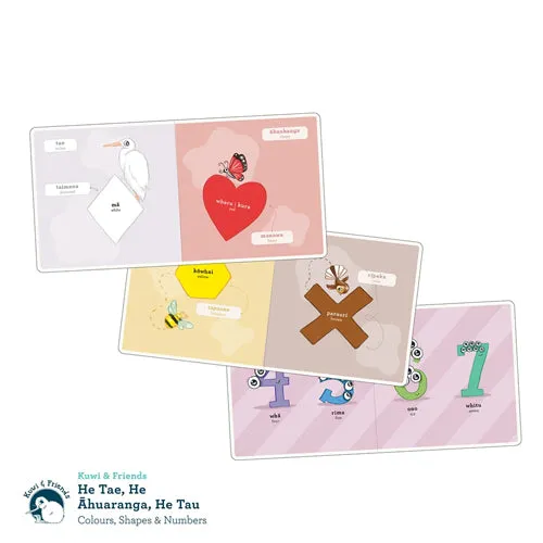 He Tae, He Āhuaranga, He Tau - Colours, Shapes & Numbers - Board Book