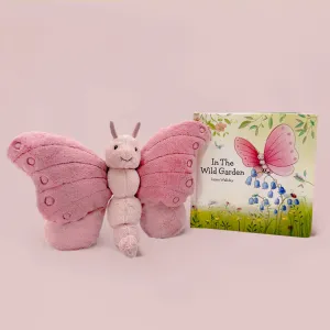 Jellycat Beatrice Butterfly Soft Toy and Wild Garden Book Gift Set