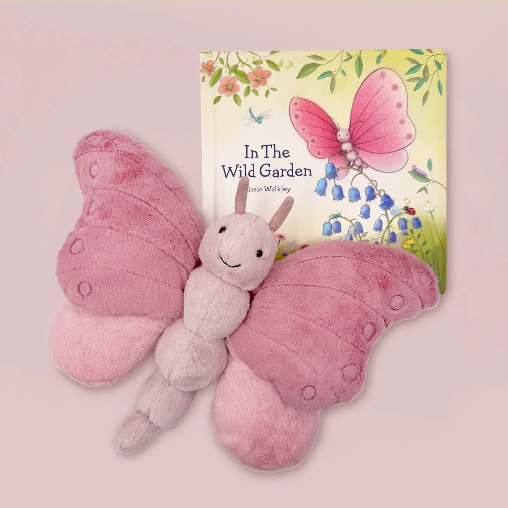 Jellycat Beatrice Butterfly Soft Toy and Wild Garden Book Gift Set