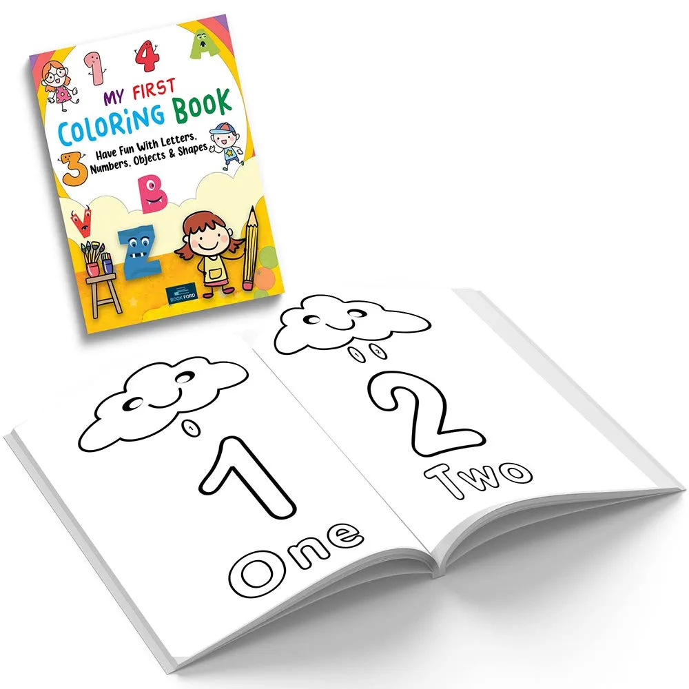 Jumbo Coloring Book For Kids, My First Coloring Book With 64 Pages ( Set of 2 ) - Fun, Educational, Colorful Imagery, Engaging Activities, and Hours of Entertainment