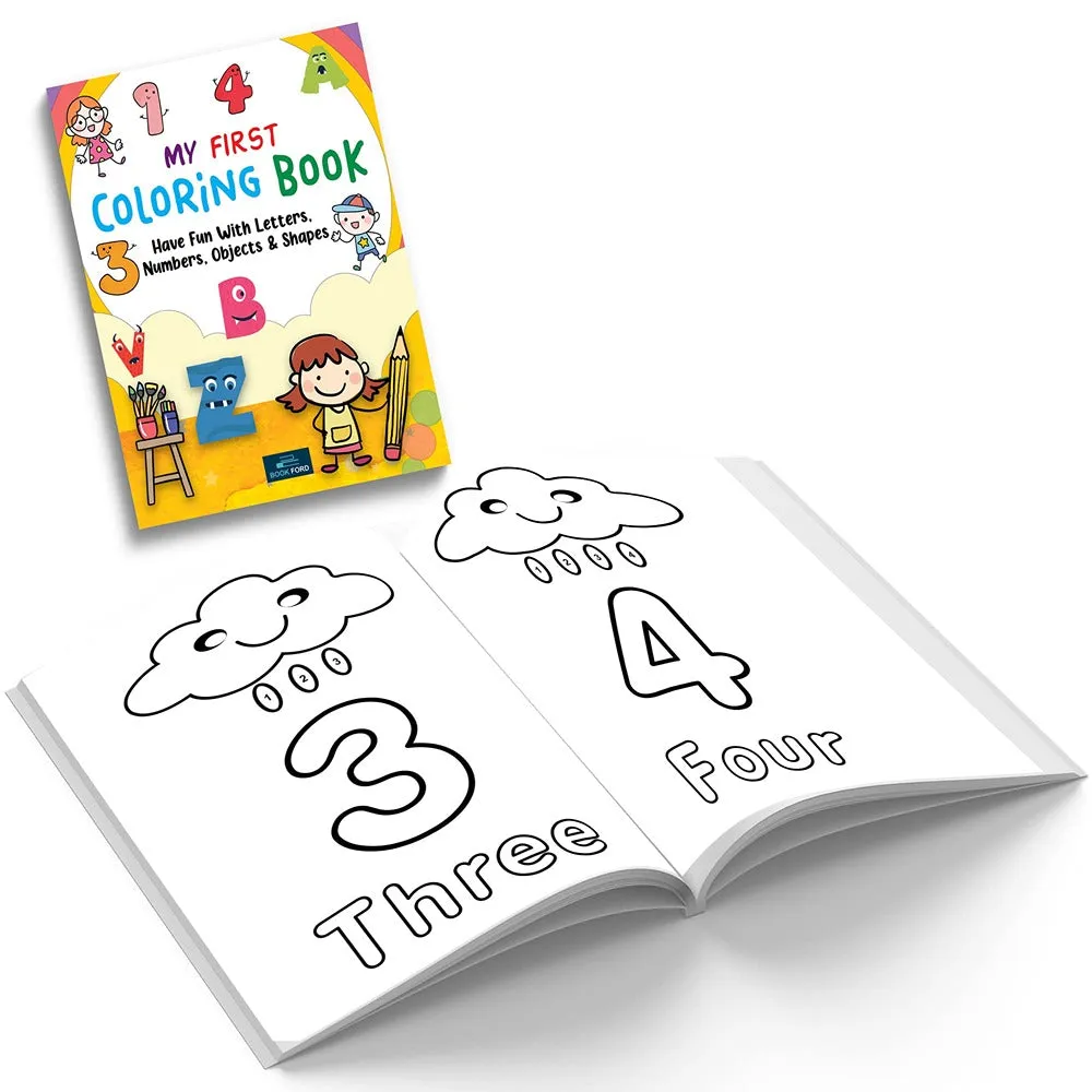 Jumbo Coloring Book For Kids, My First Coloring Book With 64 Pages ( Set of 2 ) - Fun, Educational, Colorful Imagery, Engaging Activities, and Hours of Entertainment