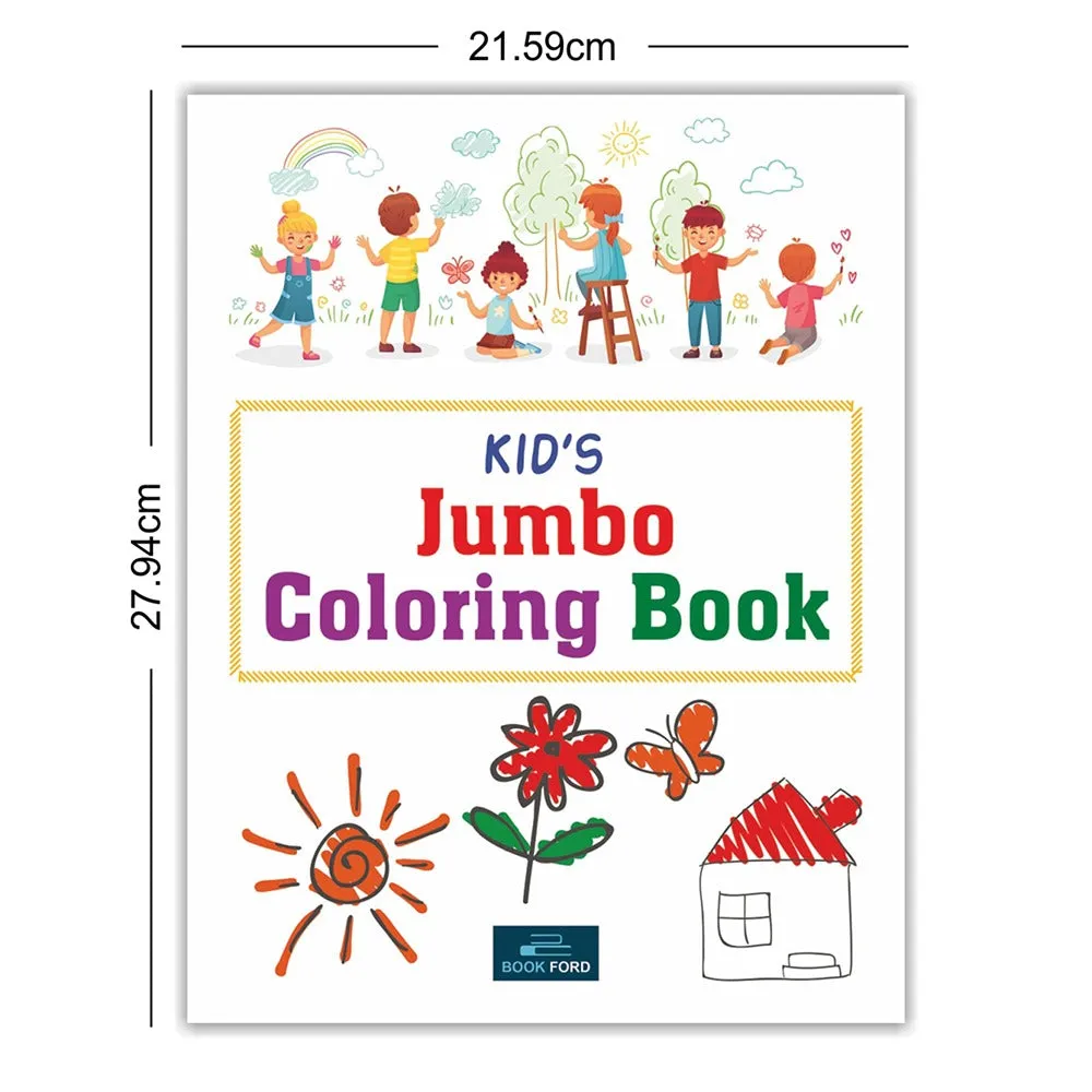 Jumbo Coloring Book For Kids, My First Coloring Book With 64 Pages ( Set of 2 ) - Fun, Educational, Colorful Imagery, Engaging Activities, and Hours of Entertainment