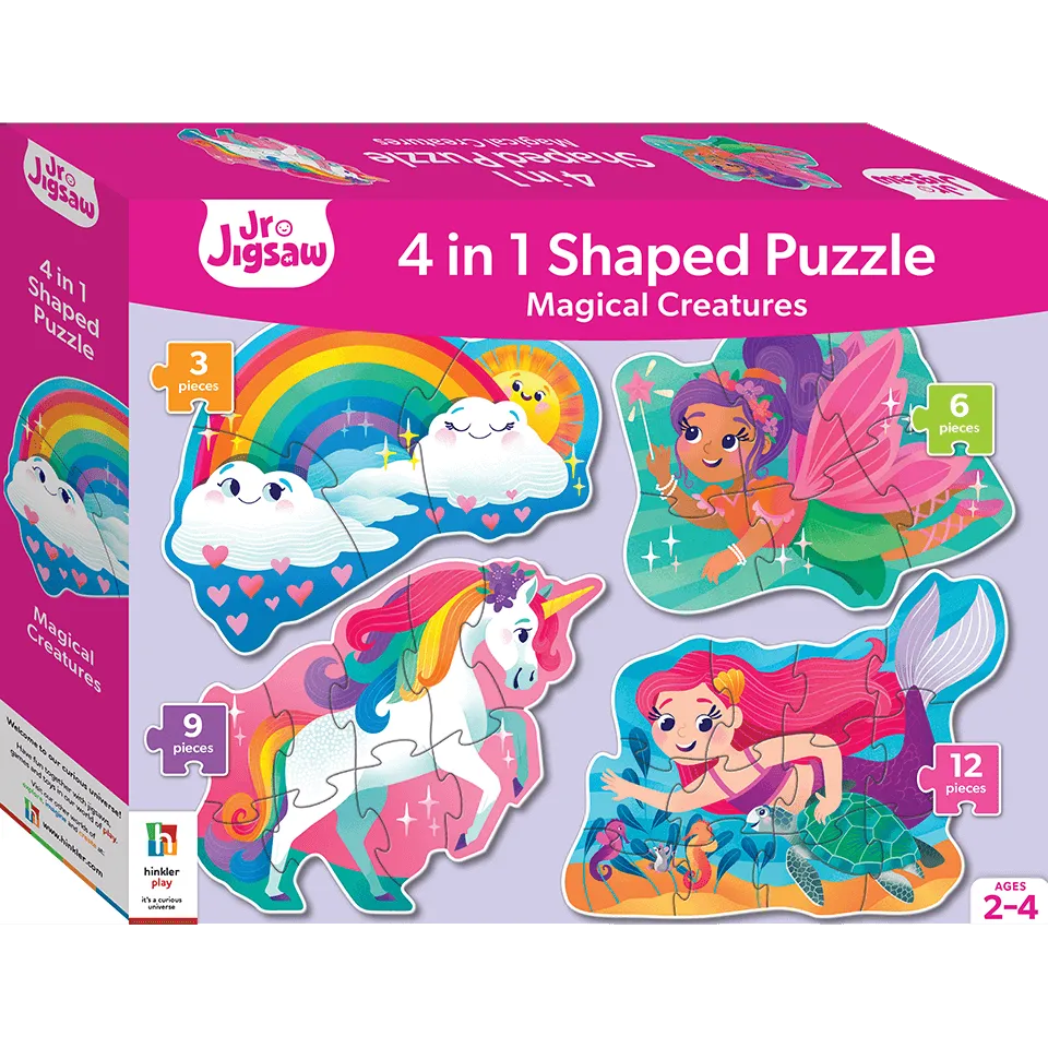 Junior Jigsaw 4 in 1 Shaped Jigsaws: Magical Creatures