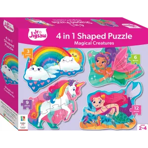 Junior Jigsaw 4 in 1 Shaped Jigsaws: Magical Creatures