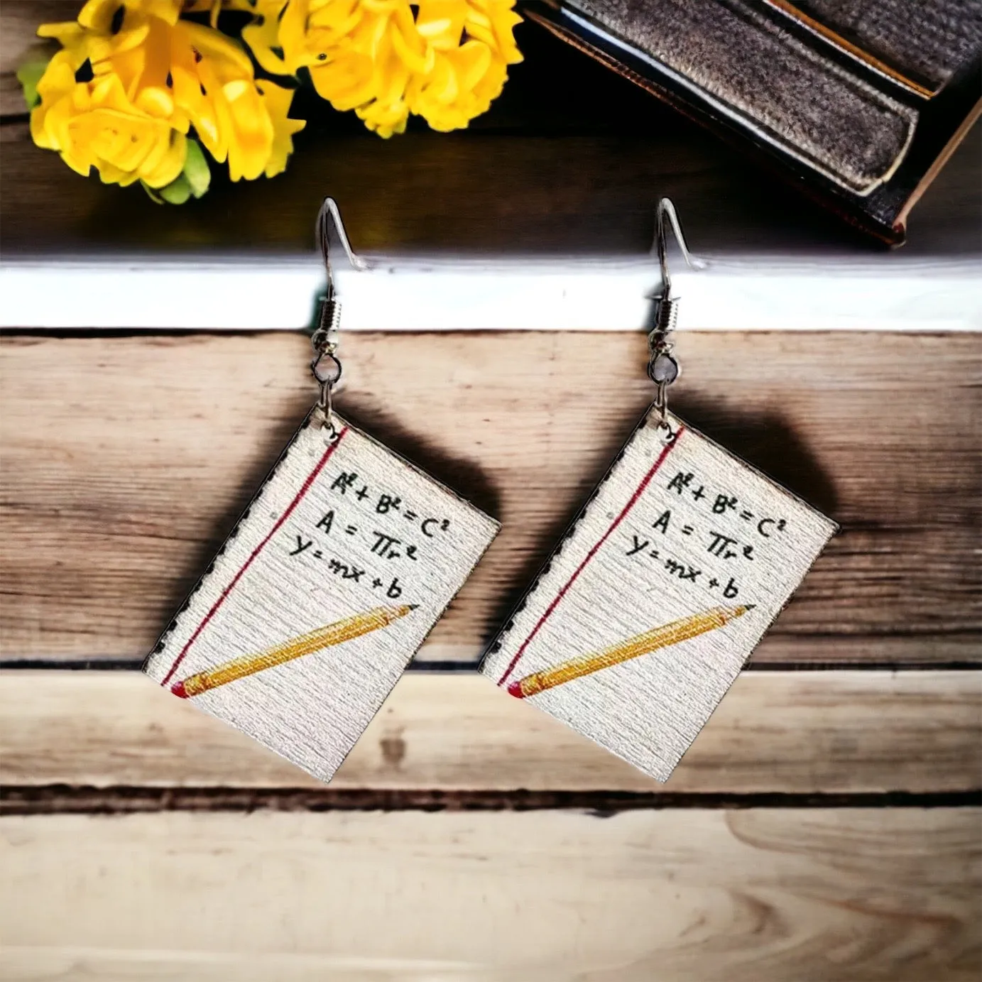 Math Teacher Earrings - Handmade Jewelry, Back to School, Teacher Gift, Math Tutor, Handmade Earrings, New Teacher Gift, Appreciation Gift Inactive