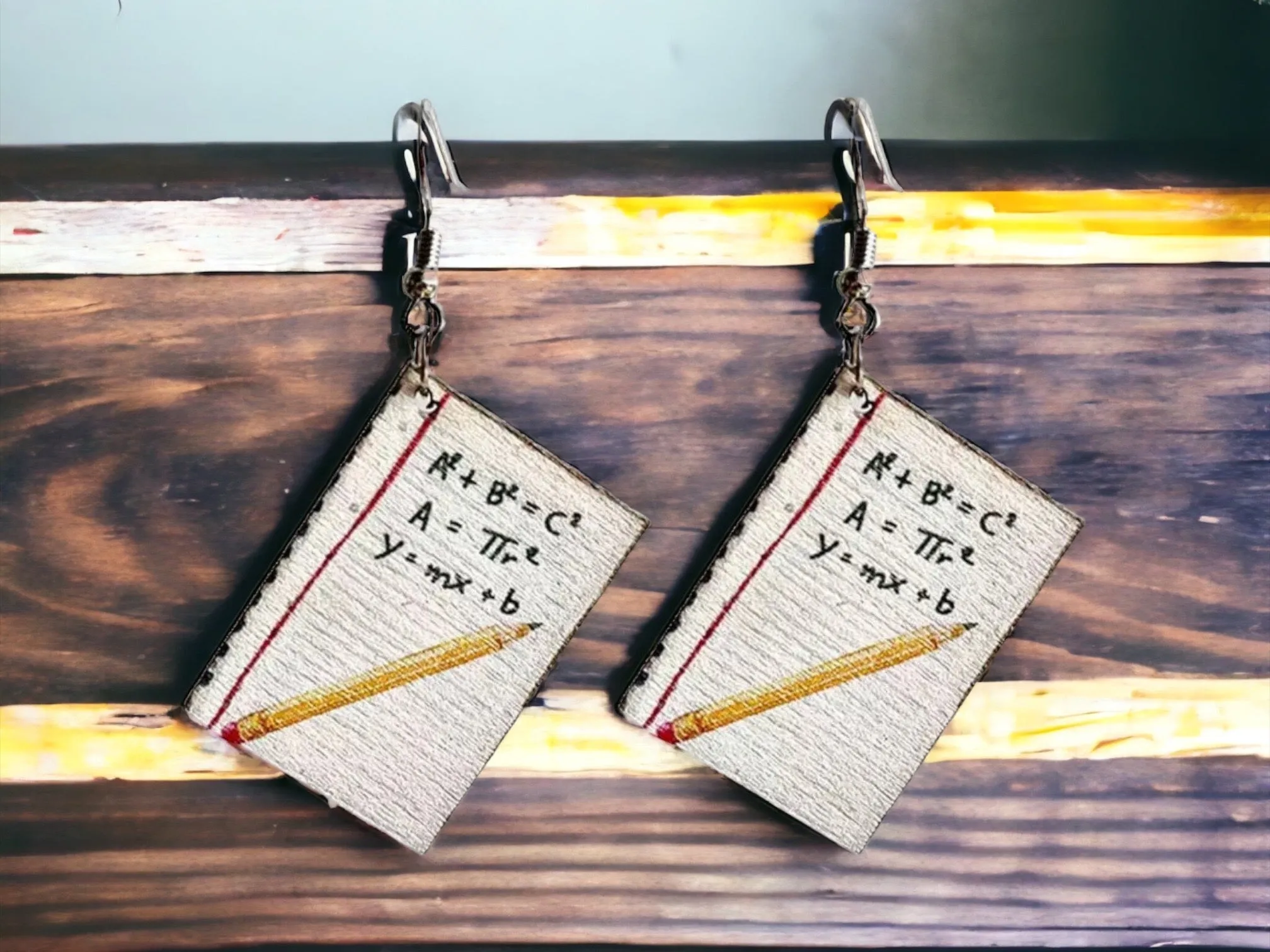 Math Teacher Earrings - Handmade Jewelry, Back to School, Teacher Gift, Math Tutor, Handmade Earrings, New Teacher Gift, Appreciation Gift Inactive