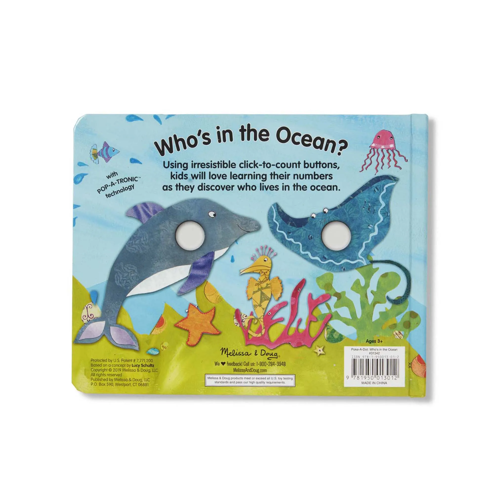 Melissa & Doug Children's Book - Poke-a-Dot: WhoÕs in the Ocean (Board Book with Buttons to Pop) - FSC Certified