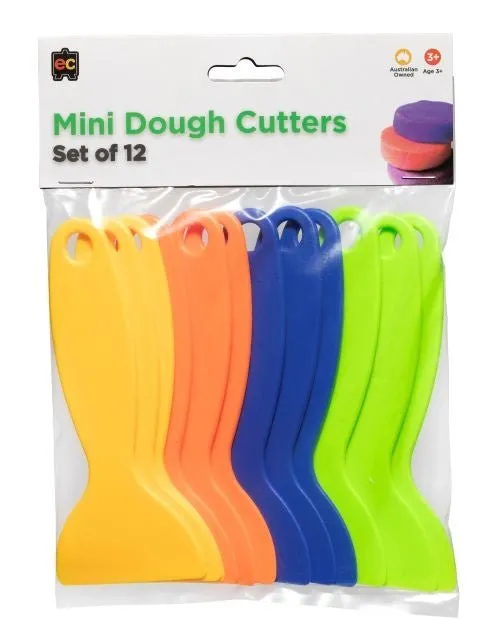 Mini Dough Cutters 12Pk 4 Colours