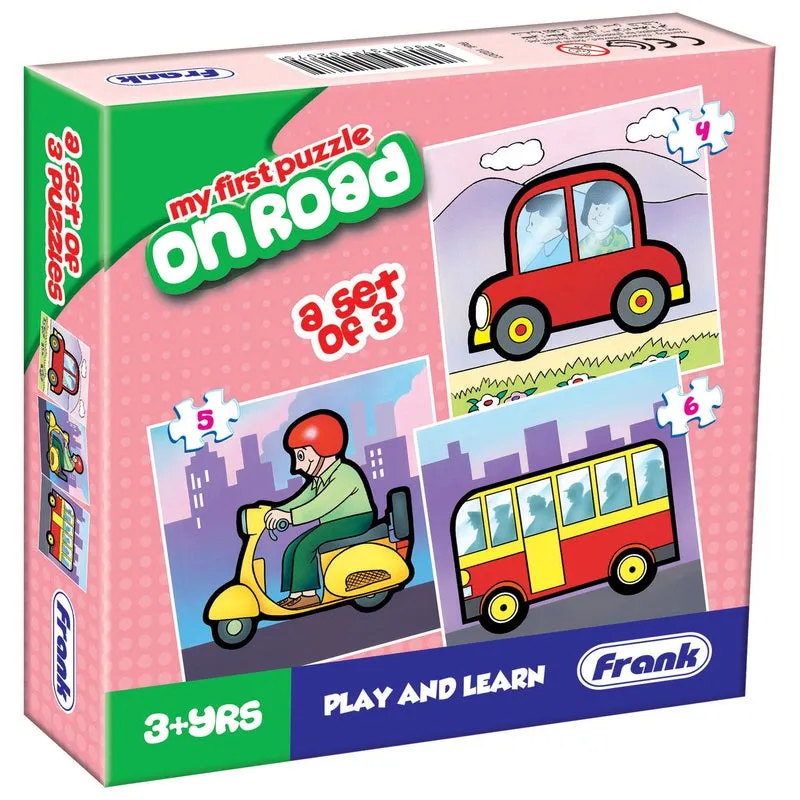 On Road - A Set of 3 First Puzzles - 4, 5 & 6 Pieces