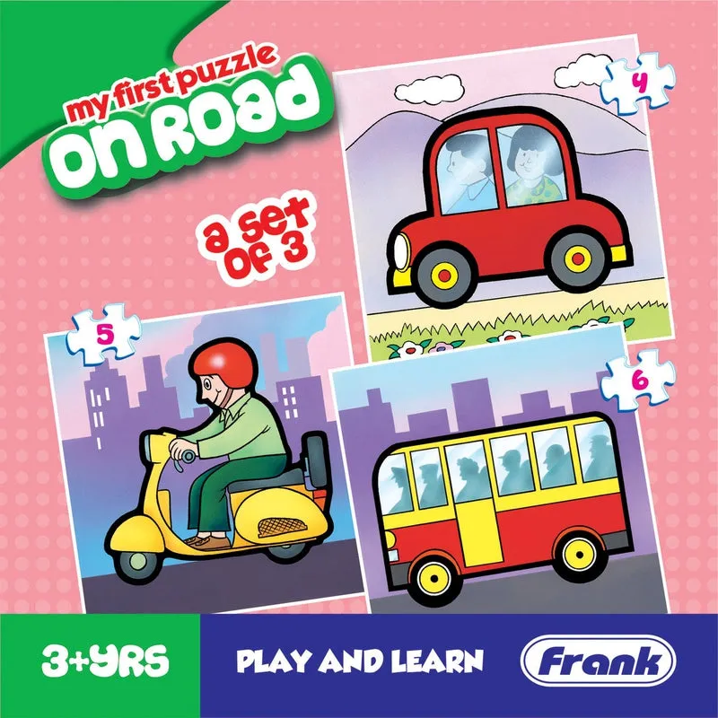 On Road - A Set of 3 First Puzzles - 4, 5 & 6 Pieces