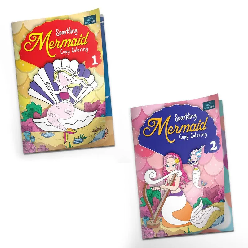 Sparkling Mermaid Copy Coloring Book - Set Of 2 Books For Kids