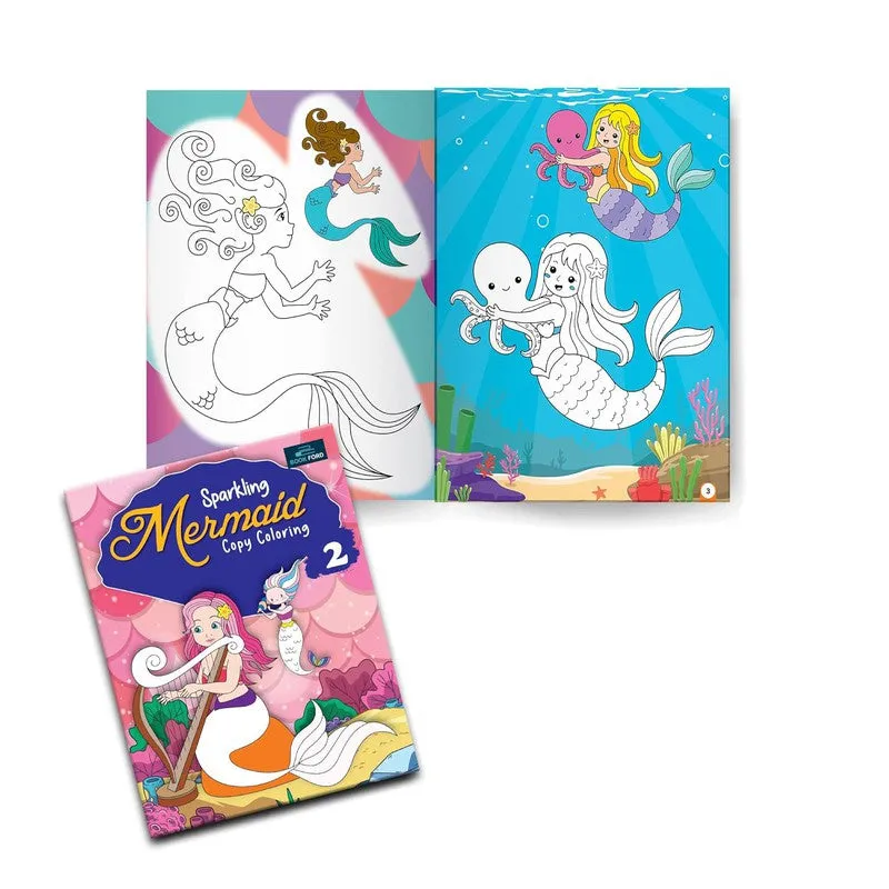 Sparkling Mermaid Copy Coloring Book - Set Of 2 Books For Kids