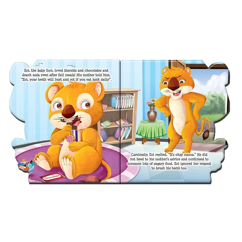 The Greedy Baby Lion Animal Shaped Story Board Book - Engaging and Educational Stories for Kids