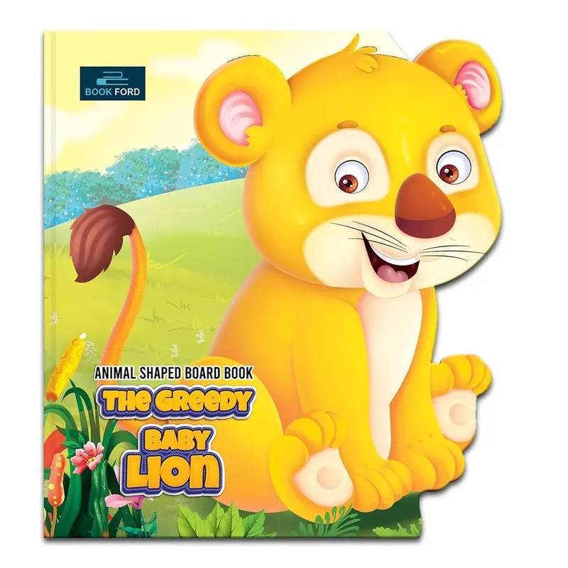 The Greedy Baby Lion Animal Shaped Story Board Book - Engaging and Educational Stories for Kids