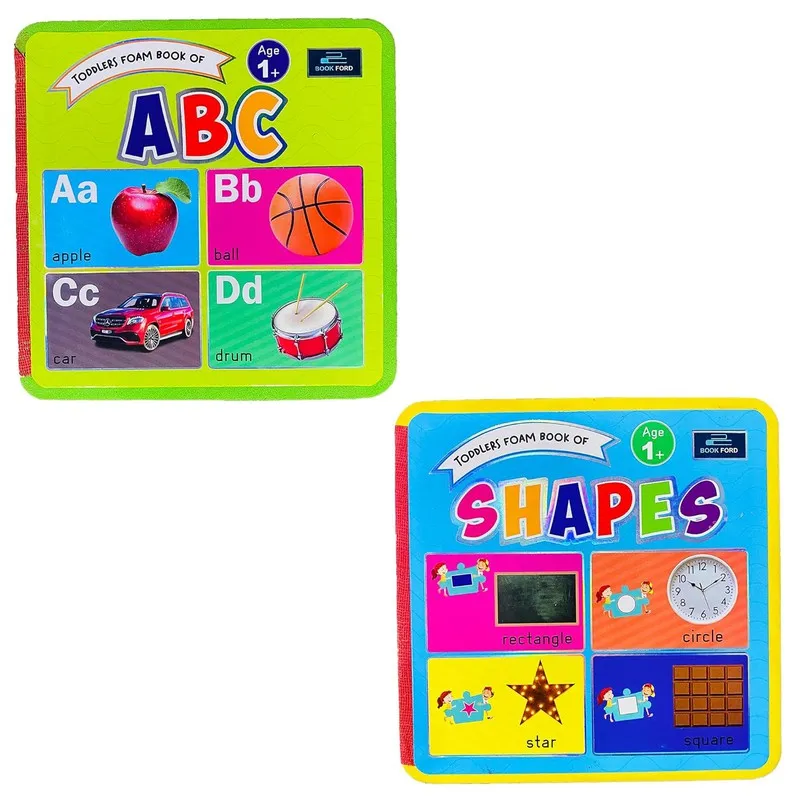 Toddlers Foam Books - Set of 2 Books - English Alphabet and Shapes For Kids