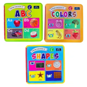 Toddlers Foam Books - Set of 3 Books - Alphabet , Colors and Shapes For Kids