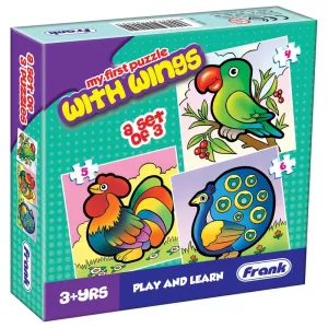 With Wings - A Set of 3 First Puzzles - 4, 5 & 6 Pieces